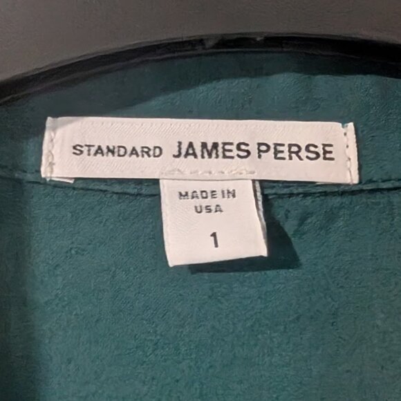 James Perse | Three-Quarter Sleeve Button-Up Shirt In Laurel Green - Picture 7 of 10